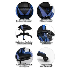 Trisens TS-BS811 Gaming-Stuhl Schwarz Blau