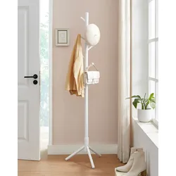 VASAGLE Garderobenständer, freistehender Kleiderständer, Garderobe aus Massivholz, in Baumform, mit 8 Haken, für Kleidung, Hüte