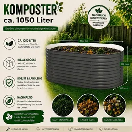 Vicco Komposter Anthrazit, 160 x 82 cm, Gartenzubehör, Gartenpflege, Gartengeräte