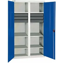 stumpf metall Werkzeugschrank B1000xT500xH1800 mm RAL 7035/5010 6 Schubladen, 6 Wannen
