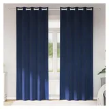 vidaXL Verdunkelungsvorhänge 2 pcs Dunkelblau 140 x 245 cm Samt
