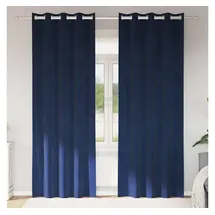 vidaXL Verdunkelungsvorhänge 2 pcs Dunkelblau 140 x 245 cm Samt