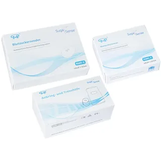 SUGA SENSE STARTER-MONATS-SET | kontinuierlichen Glukoseüberwachung ohne Stechen | Zuckermessgerät Glucose Monitor | Diabetes | Zuckerwerte kontrollieren