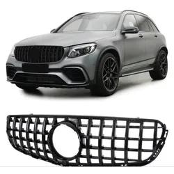 Kühlergrill Schwarz für Mercedes GLC X253 + Kamera Sport-Panamericana GT