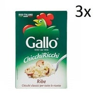 3x Riso Gallo Chicchi Ricchi Ribe superfeiner Reis 500 g Italienisch Parboiled