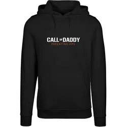 Kapuzensweatshirt MERCHCODE "Merchcode Herren Fathers Day - Call of Daddy Hoody", Herren, Gr. S, schwarz, 65% Baumwolle, 35% Polyester, bedruckt, Langarm, Sweatshirts