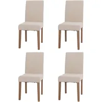 Mendler 4er-Set Esszimmerstuhl Littau, Stuhl Küchenstuhl Hochlehner, Stoff/Textil Chenille