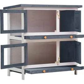 vidaXL Kleintierstall 4 Türen 120 x 60 x 100 cm grau