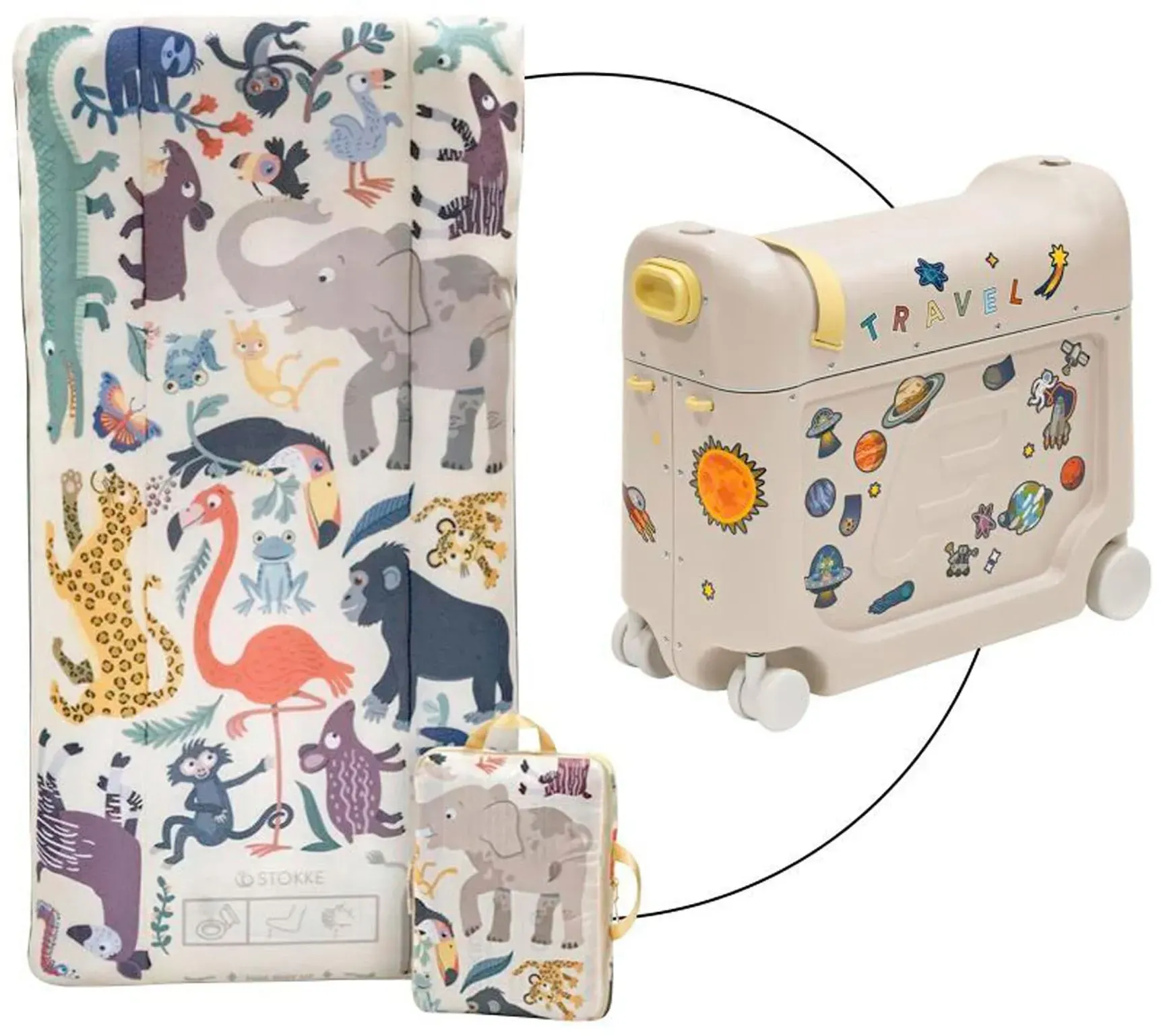 Stokke® JetKidsTM by Reisekoffer BedBox inkl. aufblasbare Matratze CloudSleeper, weiss