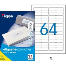 Agipa Universaletiketten 102202 Weiß 45,7 x 16,9 mm 6400 St.