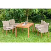 Merxx Ranzano Set 5-tlg. Ausziehtisch 200 x 90 cm beige