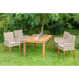 Merxx Ranzano Set 5-tlg. Ausziehtisch 200 x 90 cm beige