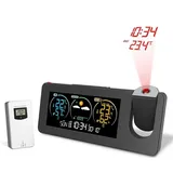 Zx3538 Neue Elektronische Projektionsuhr Wetterstation Wettervorhersage Temperatur Und Luftfeuchtigkeit Di-xf28-