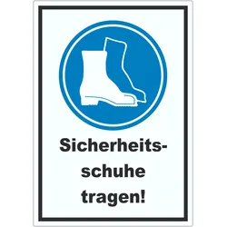 Sicherheitsschuhe tragen Aufkleber A7 (74x105mm)