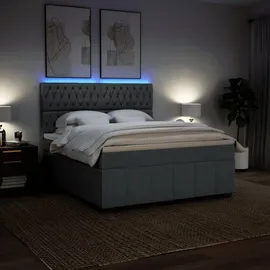 vidaXL Boxspringbett 180 x 200 cm Dunkelgrau