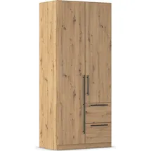 Rauch Kleiderschrank RAUCH "Drehtürenschrank Schrank Garderobe Wäscheschrank Schlafzimmer AVOLA", braun (eiche artisan), B:91cm H:229cm T:54cm, Holzwerkstoff, Schränke, Kleiderschrank, mit hochwertigen Stangengriffen aus Metall in Schwarz MADE IN GERMANY