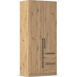Rauch Kleiderschrank RAUCH "Drehtürenschrank Schrank Garderobe Wäscheschrank Schlafzimmer AVOLA", braun (eiche artisan), B:91cm H:229cm T:54cm, Holzwerkstoff, Schränke, Kleiderschrank, mit hochwertigen Stangengriffen aus Metall in Schwarz MADE IN GERMANY