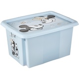 keeeper Micky Maus Aufbewahrungsbox mit Deckel, Dreh- und stapelbar, Für Kinder, 15 l, Karolina, Cloudy Blue