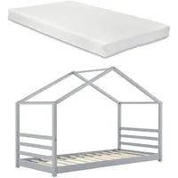 [en.casa] Hausbett Vardø 90 x 200 cm Kiefer grau