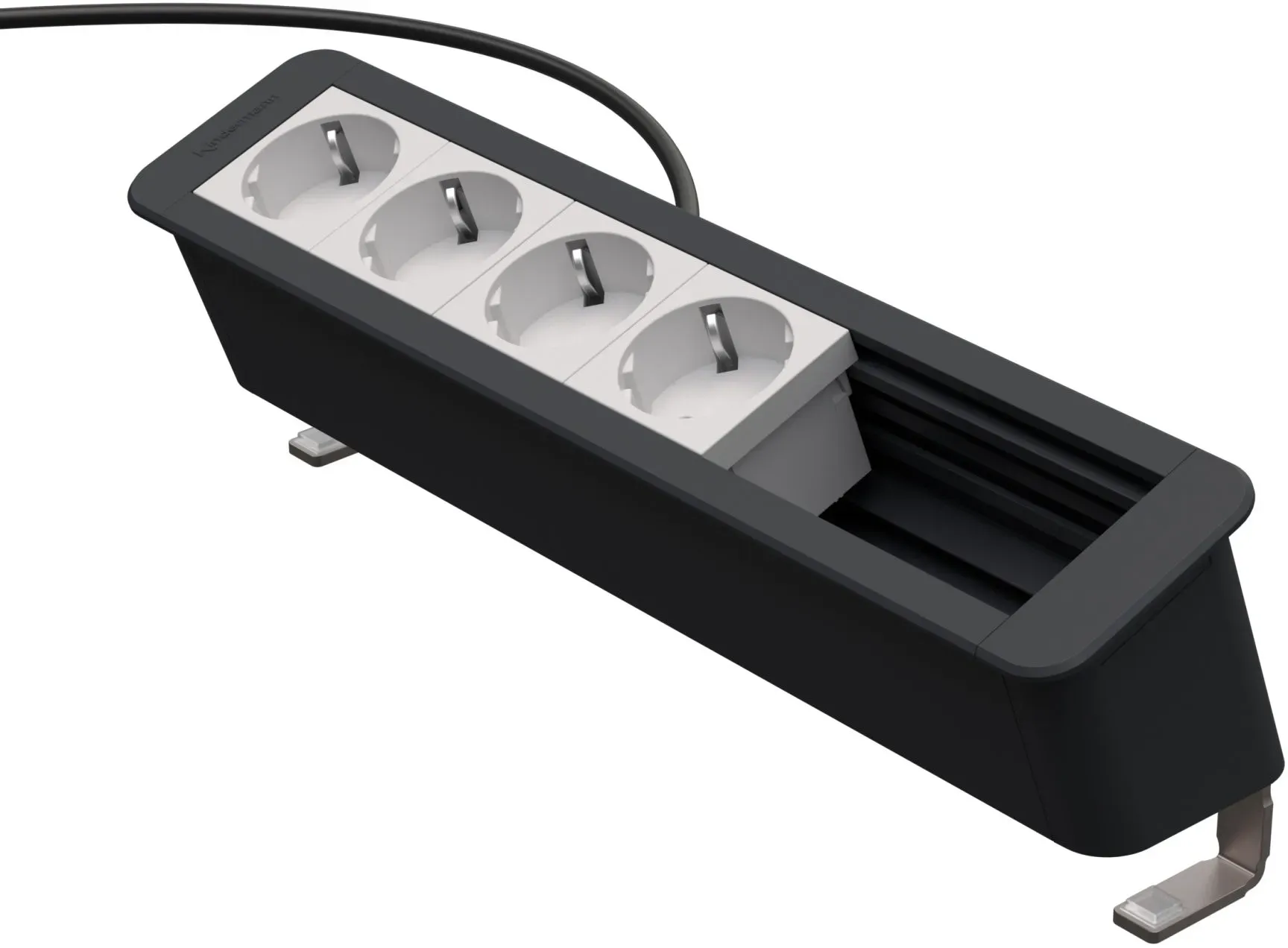 Kindermann CablePort Office desk 6-fach - 4x Strom + 2 freie Slots (Konnect flex...
