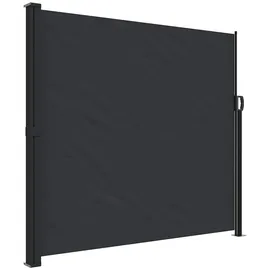 vidaXL Seitenmarkise 180 x 300 cm Schwarz Polyester