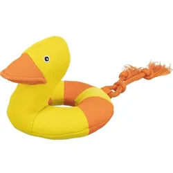 TRIXIE Aqua Toy Ente am Seil, 20cm - Gelb-Orange - 20cm