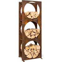 Blumfeldt Firebowl Kindlewood, praktischer Holzspeicher, Holzlager, Stahl-Lagerkasten, rustikal, 55