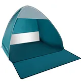 Strandzelt Pop Up 2 Personen Wind- und UV-Schutz 30+ Strandmuschel Blau 23479