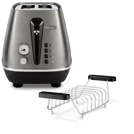 De'Longhi Toaster Distinta Titanium CTI2103.TB Edelstahl 2 Schlitze Defrost 900W