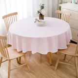 ParfCO Tischdecke,Runde Spitzen-Tischdecke, Rosa, Abwischbar, Wasserfest, Tischdecken, Vintage-Pastorale, Dekorieren, Staubdicht, Tischdecke Für Hotel, Restaurant, Café, Gartenparty, 100 cm Rund