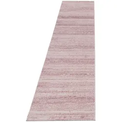 Teppich Kurzflor Uni-Design Polypropylen Wohnzimmer Pink Läufer 80x300 | Kadima Design
