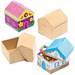 Pappschachteln "Haus"  (pro Set 4) Kratzbilder