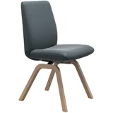 Polsterstuhl STRESSLESS "Laurel", blau (atlantic blau batick, walnuss), B:49cm H:92cm T:59cm, Leder BATICK: BATICK ist ein leicht korrigiertes, durchgefärbtes und genarbtes Möbelleder, bei dem die meisten Unebenheiten und Spuren in der Regel entfernt wurden., Stühle, Polsterstuhl, Low Back, Größe L, mit schräggestellten Beinen in Walnuss