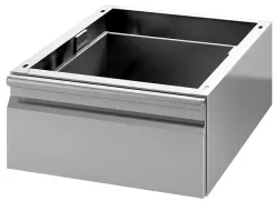 Gastro-Inox Edelstahl Schublade, Tiefe 580 mm, Moderne Unterbau Schublade geeignet für Tische mit einer Tiefe von 60 cm, Maße: (B x T x H) 400 x 580 x 200 mm