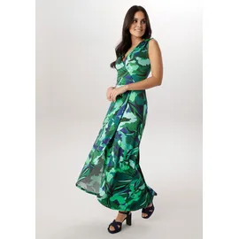 Aniston SELECTED Jerseykleid Maxi Gemustert Blau/Grün 42