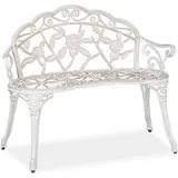 Relaxdays Rosenbank 98 x 78 x 0 cm Weiß-Bronze