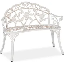 Relaxdays Rosenbank 98 x 78 x 0 cm Weiß-Bronze