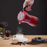AOAPUMM Espressomaschine Elektrische Kaffeemaschine Kaffeekanne Camping Mokkakanne 6 Tassen Kaffee (300ml) Macht echten italienischen Kaffee (Rot)