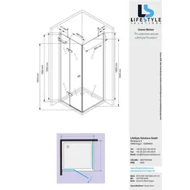 Glaszentrum Hagen 100x100x195cm Hestia Duschkabine inkl. Duschtasse