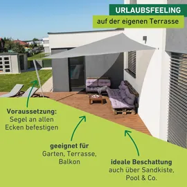 WINDHAGER Sonnensegel Capri grau 4 x 4 x 4 m