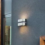 Lutec Außenwandleuchte Edelstahl 10,8 cm 1-flammig Silber