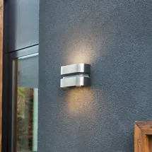 Lutec Außenwandleuchte Edelstahl 10,8 cm 1-flammig Silber