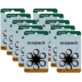 Varta Ecopack 312 braun Hörgerätebatterien (60er Pack - 10x 6er Blister)