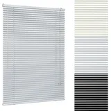 Sekey - Alu Jalousie ohne Bohren Klemmfix Jalousette freihängend - 25mm Alu-Lamellen, Silber, 100 x 220 cm