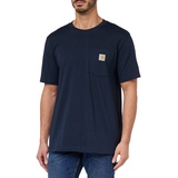 CARHARTT Carhartt, Herren, K87 Lockeres, schweres, kurzärmliges T-Shirt mit Tasche, Marineblau, XL