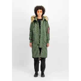 Alpha Industries Long Fishtail Jacke - Sage Green - S