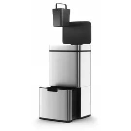 Kitchen Move NARVIK Automatic Kitchen Bin Double Compartment 75l Edelstahl Recycling große Kapazität und 3l Tabelle bin