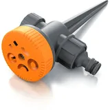Brandson Rasensprenger 5 Fach Rasensprinkler, Flächenregner Garten Sprinkler, Kreis Halbkreis Viertelkreis Fächer beidseitig Strahl, Wählscheibe - Orange, Grau
