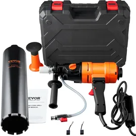 Vevor Diamant Bohranlage 1500 W Diamantkernbohrmaschine Kernbohrgerät 1100/2400 RPM Kernbohrmaschine Nassbohren, 8-10,2 cm Magnetbohrmaschine Geeignet zum Bohren von Stahlbeton, Marmor usw.