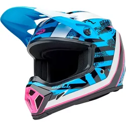 Bell MX-9 MIPS Breakdance, Motocrosshelm - Hellblau/Schwarz/Weiß/Pink - L
